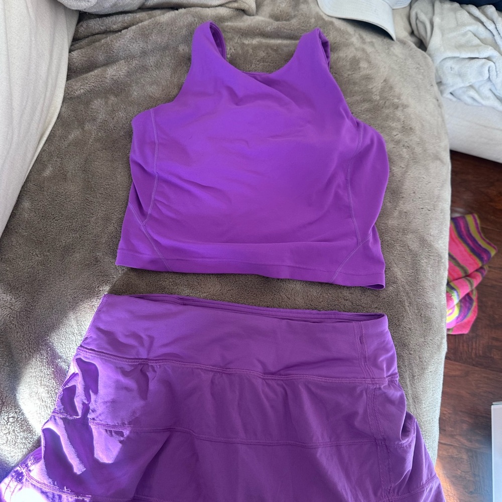 Purple Lululemon skirt high neck align top set - Picture 6 of 10